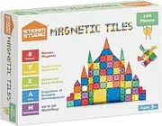 STEAM STUDIO 100 PCS Magnetic Tiles Kids Toys, Secured with Rivets, BPA Free Kids Toys, Rainbow Colours Building Blocks Toddler Toys for Boys Girls, Building & Construction Toys