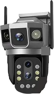 4G IP Camera with 4G Sim Card 12MP 6K Triple Screens Optical Zoom PTZ Motion Detect Color Night Vision Security Monitor(A/U,Camera No Card)