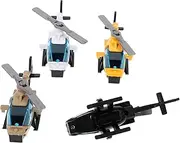 INOOMP 4Pcs Metal Helicopter and Fighter Jet Model Airplane Decor Rustic Aircraft Ornament for Boys for Decoration and Present Giving