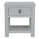 ATLANTIC 1 Drawer Bedside Table White Wash