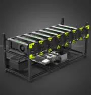 Veddha 8-12 GPU Miner Case Aluminum Stackable Mining Case Rig Open Air Frame