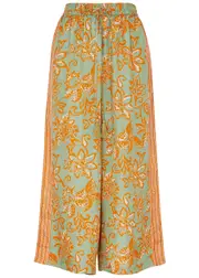 Hannah Artwear Emmy Printed Cropped Silk Trousers - Multicoloured - 0 (UK6 / XS) 0 (UK6 / XS)