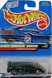 Mattel Hot Wheels 1999 1:64 Scale X-Ray Cruiser Series Dark Teal green Lamborghini Diablo Die Cast Car 2/4