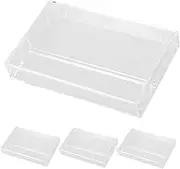 PartyKindom 4pcs Retro Cassette Tape Storage Box Set Plastic Audio Tape Holder Organizer for Home Office User Friendly Display Rack for Easy Retrieval
