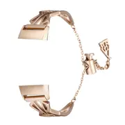 21x7x2cm Stainless Steel Smart Watch Band Straps Replacement for Fitbit Charge 3 GOLD COLOR