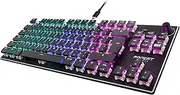 [ROCCAT] Vulcan TKL - Compact Mechanical RGB Gaming Keyboard, AIMO LED Per-Key lighting, Titan Linear Switches, durable design (aluminum top plate), multimedia wheel