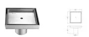 Square tile insert Floor grate/ waste (Stainless/Black/Gold/Grey) 50mm outlet