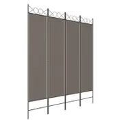 vidaXL 4-Panel Room Divider Anthracite Fabric Privacy Screen Separator Folding