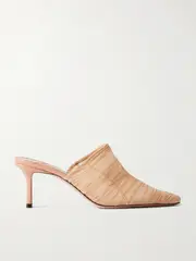 [Jimmy Choo] Jimmy Choo - Lotta 65 Ruched Tulle Mules - Blush - IT39 IT 39 Pink