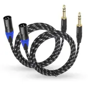 Microphone Cable 3Ft 1/4" to XLR CableHeavy Duty Nylon BraidedGold Plated Plu...