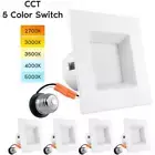 4 Inch Recessed LED Can Lights Selectable CCT 2700K/3000K/3500K/4000K/5000K Squa