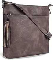 [SYTRAH] Crossbody Purses for Women, Premium Vagan Leather Crossbody Bag, Adjustable Strap Lightweight Shoulder Bag with Tassel