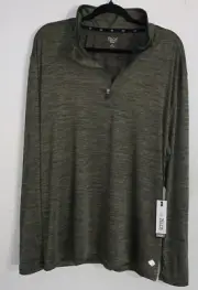 Mens Flex pull over-XL- Zelos - Black And Olive-1/4 zipper