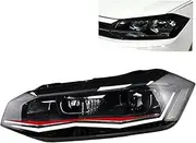 Compatible For VW POLO LED Headlight 2019-2022 Compatible For Gti Tsi Head Lamp DRL Signal Projector Lens Automotive Accessories(L KIT,Brown)