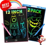 2 Pack 12 Inch LCD Writing Tablet for Kids, Colorful Doodle Board