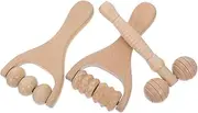 SHERCHPRY 3pcs Wooden Face Roller Durable Massage Tool for Face Neck Eye Relief Convenient Portable Wood Rollers for Home Use