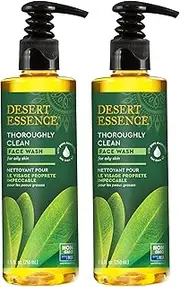 Desert Essence Thoroughly Clean Face Wash with Organic Tea Tree Oil and Awapuhi, 250ml - 2pc