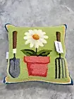 plow and hearth indoor/outdoor Garden Tools hooked pillow 18"x18"