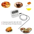 LCD Digital Water Food Meat Cooking Thermometer Temp Probe BBQ Oven Grill Timer