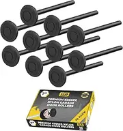 Garage Door Rollers Hardware Parts, Sealed 6200ZZ Bearing Extra Quiet Nylon Roller Long Lasting, 7" Stem, Pack of 10 Heavy Duty Protective Seal for Hinges, Black Powder-Coated