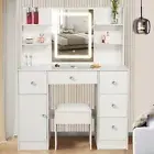 Vanity Set Makeup Dressing Table with Stool LED Lighted Mirror Dresser Desk New