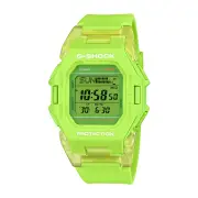 Casio G Shock Digital Square Bluetooth Steps Dual Time 200M Water Resistant Green Face & Transparent Band GDB500S-3d