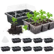 10 Set Seedling Trays Seed Starter Kit, 60 Large Cells Mini Propagator Plant ...