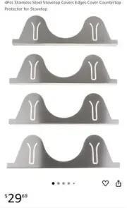 4pcs Stainless Steel Stovetop Covers For Edges Cover Countertop Protector