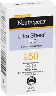 2-Pack Neutrogena SPF50 Ultra Sheer Face Fluid Sunscreen, White