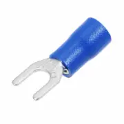 50Pcs SV5.5-5 Insulated Fork Spade Wire Crimp Terminal 12-10AWG Blue ✦KD