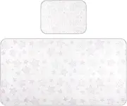 Cooling Baby Washable Mattress 28" x 52" Breathable Bed pad for Kids Different Shape Stars Baby Peach White