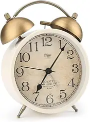 Alarm Clock Bedroom Twin Bell Alarm Clock with Backlight Retro Alarm Clock Non-Ticking Desk Clock Wall Decor Clock Table Clock Bedside Clock Aqiong