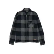 [Barbour] Barbour Checked Zip-up Overshirt L BLUE/GREY