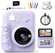 Kids Camera Instant Print for Girls Ages 3-14, 3-inch HD Screen Camera for Kids