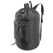 Laundry Bag Backpack with Adjustable Shoulder Straps and Drawstring 1 Black
