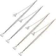 [WOFASHPURET] 4 Pairs Rhinestone Bra Straps Ladies Vest Dress Straps for Strapless Dress Plus Tank Tops Pearl Tops Rhinestone Sheer Top Strapless Top Bling Suspenders Non-slip Alloy Miss