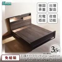 在飛比找momo購物網優惠-【IHouse】日系夢幻100 夜燈插座 房間2件組-單大3