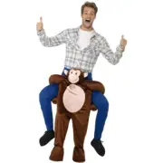 Piggyback Monkey Costume Mock Legs Adults Fancy Dress Outfit Animal Mens Ladies