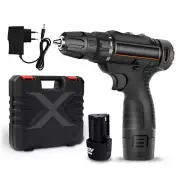 12V Powerful Cordless Drill Driver Screwdriver Electric Power Lmpact Drill Set