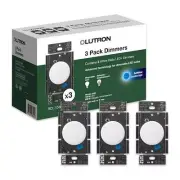 Lutron 3 PACK pole/3-way LED Locator Light Rotary Light Dimmer Switch White