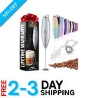 Versatile Handheld Milk Frother with - Silver Stainless Steel
