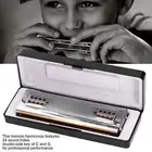 Tremolo Harmonica 24 Holes C&G Key Double‑Side with Box Musical Instrument