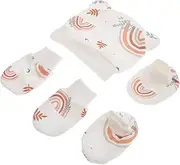 [WATIIFUFU] Newborn Baby Set Hat Hand Covers Foot Covers Soft Breathable Fashion Warm Toddler Accessories