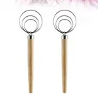 2 Pcs Steel Coil Egg Beater Kitchen Baking Whisk Balloon Whisk Wire Egg Stirrer