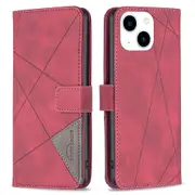 BINFEN COLOR BF05 For iPhone 15 Imprinted Pattern Wallet Moblie Phone Case Stand PU Leather Cover