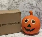 Halloween Vtg Pottery Barn Kids Paper Mache Pumpkin Jack O Lantern Luminary