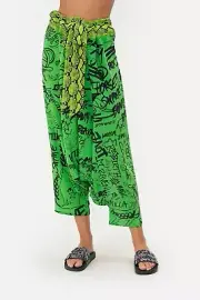 NEW CAMILLA ANTI AUTHORITY GREEN HAREM PANTS CROSSOVER SIZE O/S $549