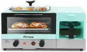 3 IN 1 BREAKFAST STATION KITCHEN WITH COFFEE MAKER & GRIDDLE BLUE 2 SLICE