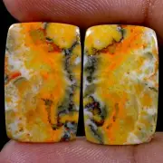 22.10 Cts Natural Bumble Bee Jasper 13X21 mm Cabochon Pair For Earring Gemstone