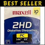 Retro Pack of 10 - 3.5-Inch 1.44MB Floppy Disks for Classic Computing